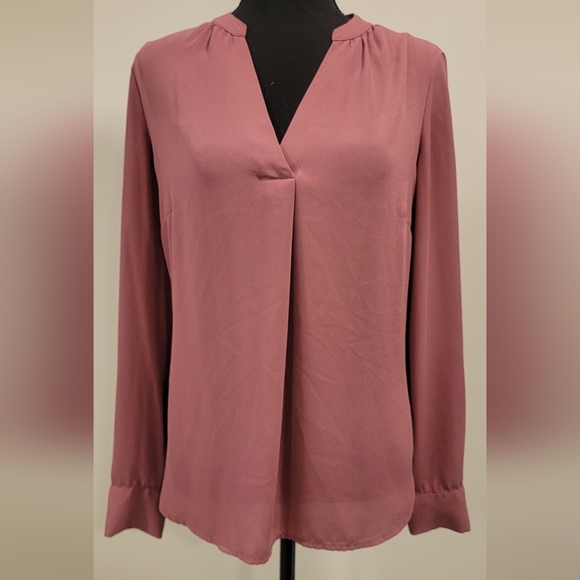 New York & Company Tops - Elegant Mauve Dress with Pleated Accent